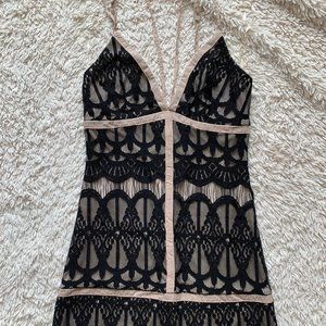 Black Ecru Lab Lace Maxi Dress